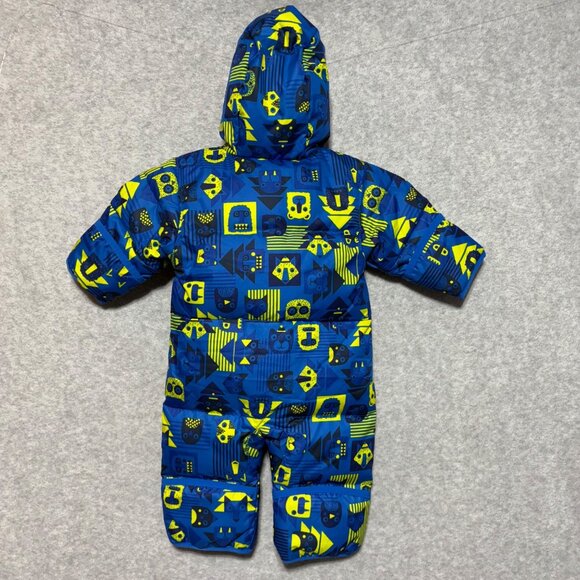 Columbia Snowsuit 3-6 months Snuggly Bunny Infant Bunting Blue Yellow Owls Fox - Picture 2 of 11